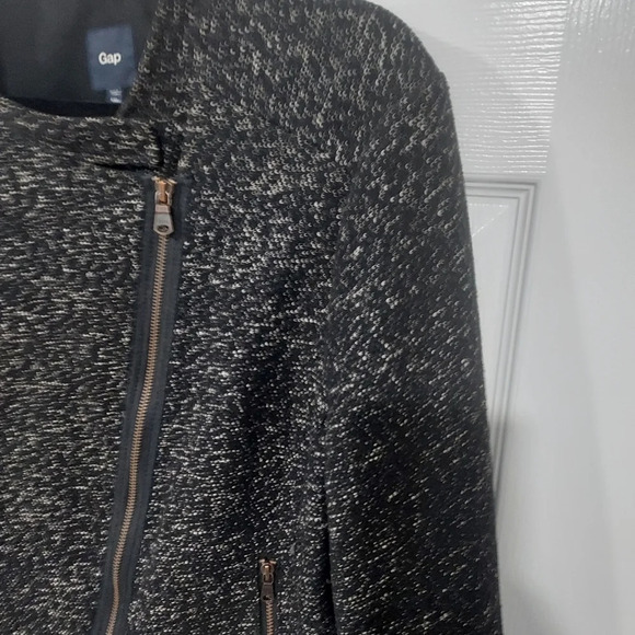 Gap Marled Black & White Tweed Moto Jacket in Size XXL - Picture 7 of 15